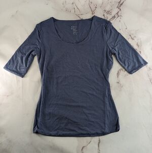 ADAY Top Womens XS Mineral Blue Top Notch T Shirt Square Neck Modal Soft